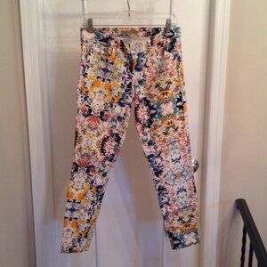 Rebecca Minkoff Ibizia Print Thompson Twill Stretch Skinny Jeans Pants Size 30